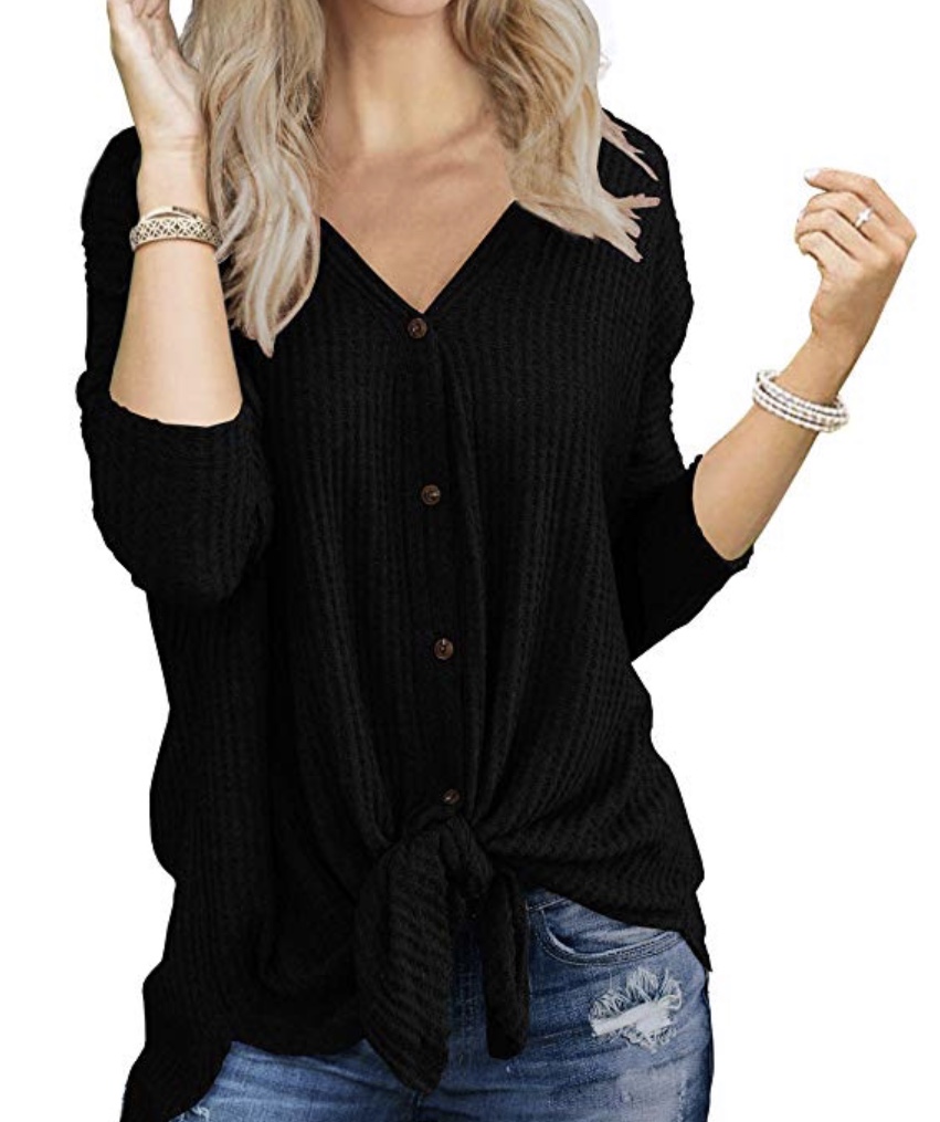 Amazon Black Waffle Knit Shirt