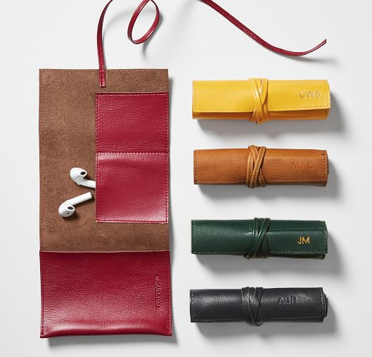 Popular Utah Blogger and Maskcara Beauty Artist Kelly Snider Valentines Day Gift Ideas for him; image of a Leather Charger Roll Up from Mark and Graham. 