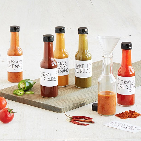 Popular Utah Blogger and Maskcara Beauty Artist Kelly Snider Valentines Day Gift Ideas for him; image of a Make Your Own Hot Sauce Kit from Uncommon Goods. 