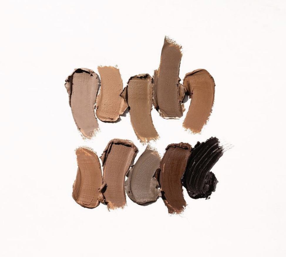 sharing how long Seint foundation lasts. Image of Swatches of Seint Cream contour colors.