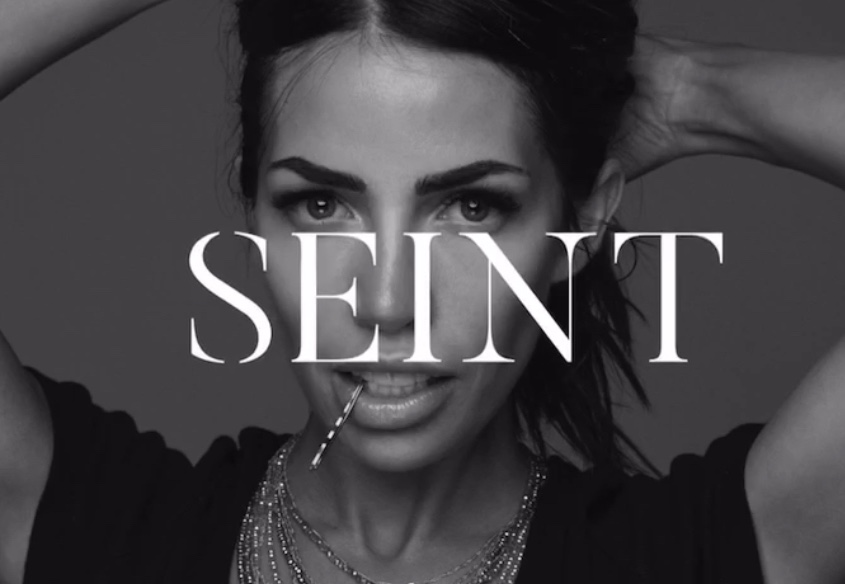 Image of Cara Brook, popular beauty blogger and Founder and CEO of popular makeup brand, Seint (formerly Maskcara Beauty). Seint logo is written across the center of the image.