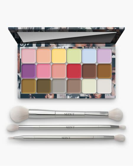 Seint Demi Colour Angel Edit I palette with 18 singles, mood palette18, and 3 champagne gold brushes.