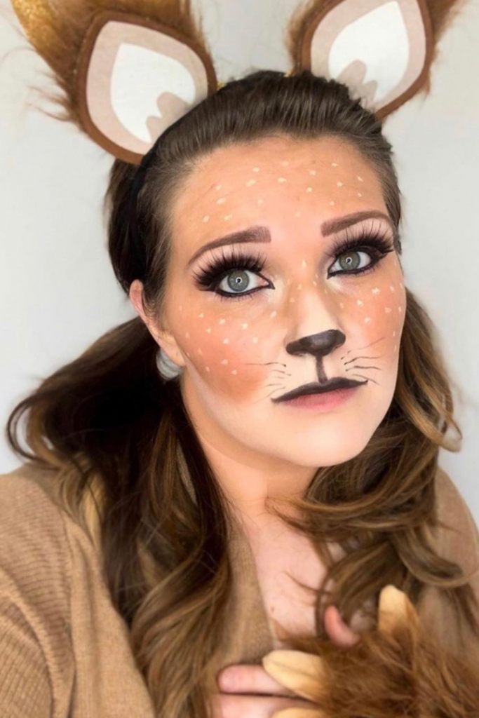 Use these easy steps to create a beautiful fawn makeup look.  