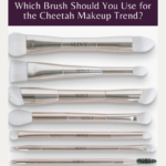 Picture of lined-up Seint brushes. Titled: Which Brush Should You Use for the Cheetah Makeup Trend? KellySnider.com