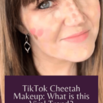 Picture of Kelly Snider with dotted makeup on her face to create the perfect contour. Titled: "TikTok cheetah Makeup: What is this Viral Trend?" kellysnider.com