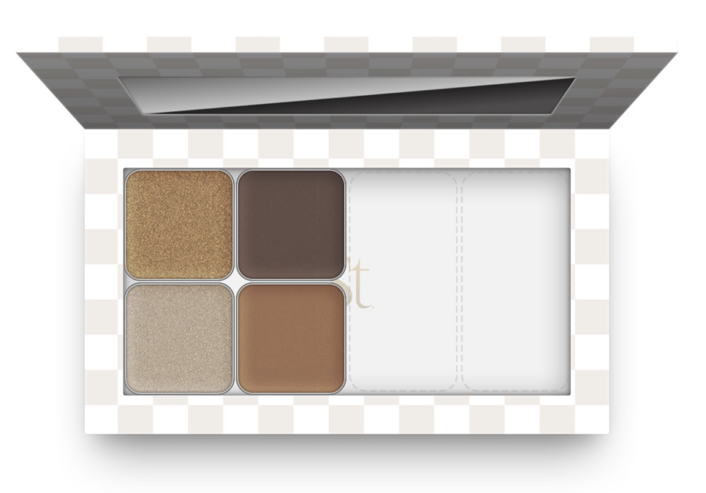 Seint's Palette with 4 eyeshadows that a perfect for beginners inside--Bright eyes, Bubba, Drift, and Trust. 