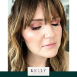 Kelly Snider demonstrating her new eyeshadow look with closed eyes. kellysnider.com