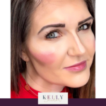Picture of Kelly snider with swatched Seint IIID Foundation on her face kellysnider.com